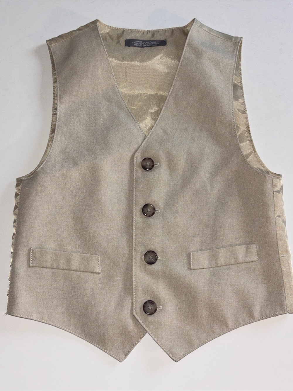 Tan Vest 4T Boys Suit Vest Kaki light tan 4T Van Heusen Cream Boys Dress Vest